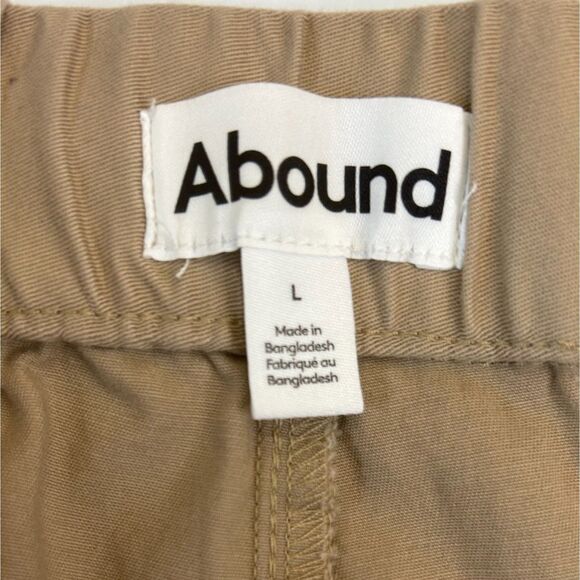 NWT ABOUND MENS ELASTIC WAIST DRAWSTRING CARGO SHORTS STRETCH TAN AMPHORA LARGE - Picture 3 of 5